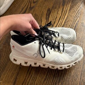 On Women's White and Black Sneakers